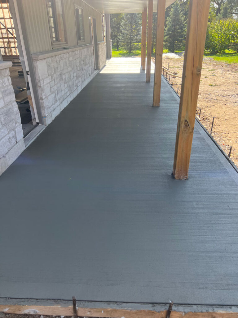 Poured concrete porch