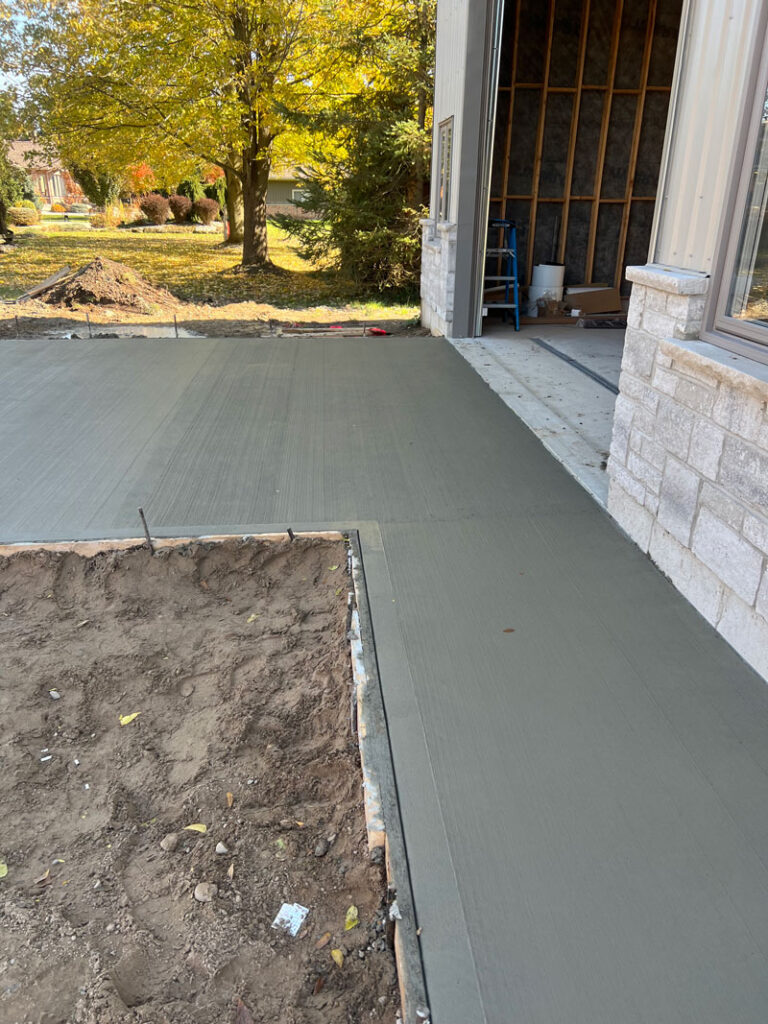Concrete driveway and walkway