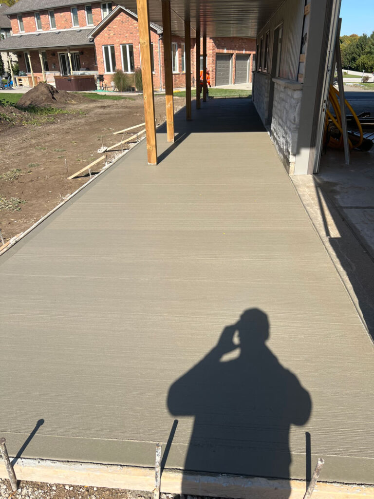Finished concrete porch